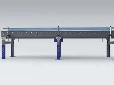 Roller Conveyor Adjustable and Rigged 3D model