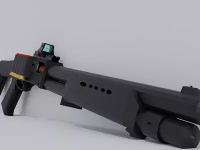 Low poly Tactical Shotgun  Free low-poly 3D model