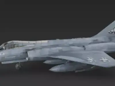 Twin Engine F4 Fighter Jet 3D Model Heavy Interceptor Low-poly 3D model