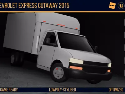 Stylized Chevrolet Express Cutaway - Game Ready Low-poly 3D model