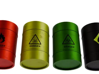 Metal Barrel V2 Low-poly 3D model