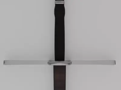 Two handed sword zweihander with PBR textures Low-poly 3D model