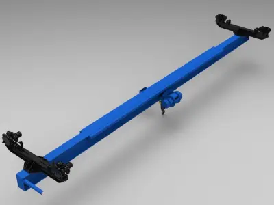 Crane tow bar for truck 3D model