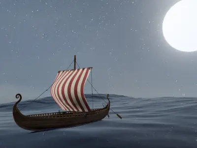 Ship 3D Model Low-poly 3D model