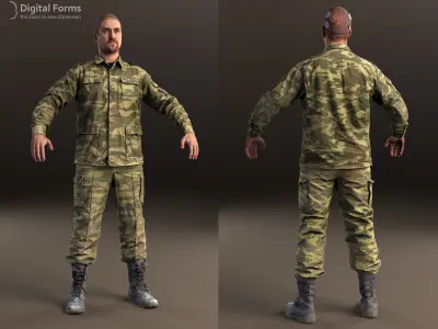 Russian uniform of the early 2000s 3D model
