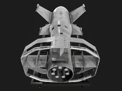 Fritz X Bomb And Holder Low-poly 3D model