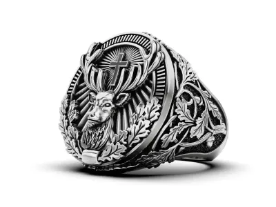 St Hubertus Signet Ring 3D print model