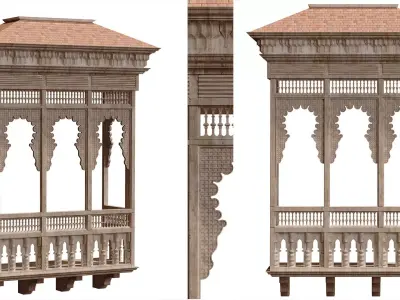 5 islamic arabic facade element pack vol 01 3D model