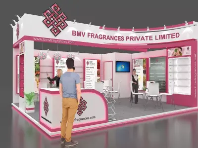 2 side open stall design  3D model