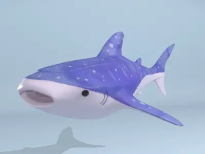 Stylized Whale Shark Low-poly 3D model