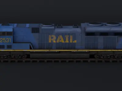 Train Pack Rig Low-poly 3D model