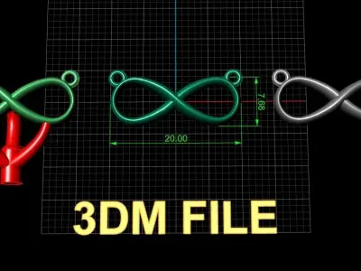 Infinity Pendant MId Size 20mm Width 3D print model