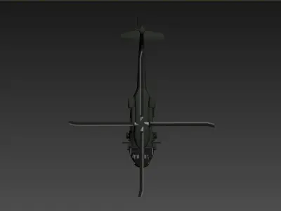 The image shows a 3D model of a helicopter Low-poly 3D model