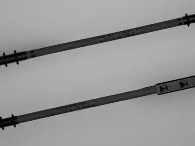 Twin axes Low-poly 3D model