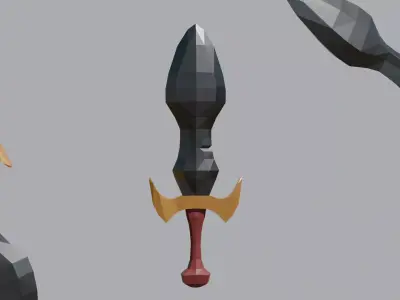  Low Poly Fantasy Sword - Game-Ready 3D Model Free low-poly 3D model