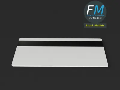 Plastic card with magnetic strip Low-poly 3D model