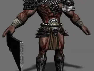 Armored Barbarian Low-poly 3D model