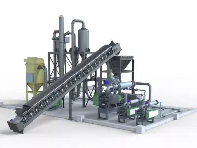 Industry tank Mining processing plant equipment 3d model props 3D model