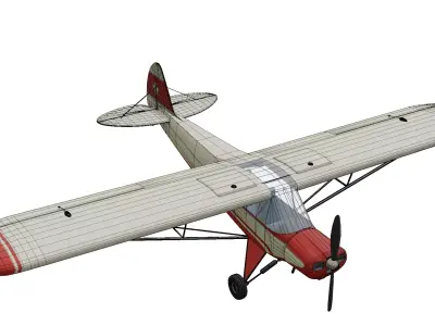 Piper PA18 Super Cub Low-poly 3D model