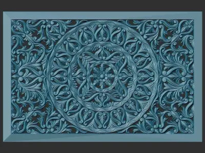 MANDLA - wood carved wall art 3D model