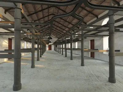 Old industrial pavilion 3D model