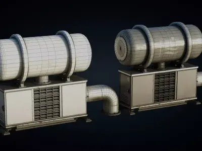 Industrial Tank - Industrial Machine - Type D Low-poly 3D model
