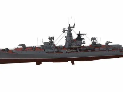 Kresta 1-class cruiser Low-poly 3D model