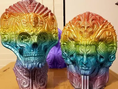 Cosmonaut rainbow colored statue 3D print model