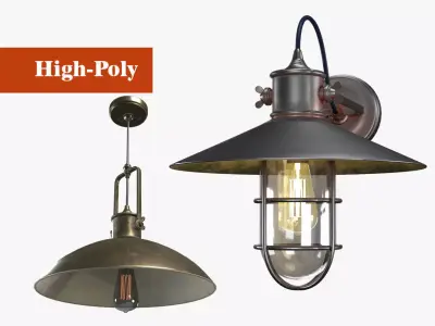street lamp version 1 street lamp version 2  high-poly textured  3D Model Pack purchase