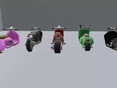 scooter simple lowpoly Low-poly 3D model