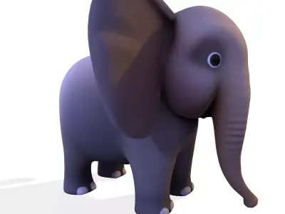 Low Poly Stylized Elephant 3D Model Low-poly 3D model