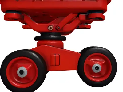 Red Industrial Rolling Work Seat 3D model