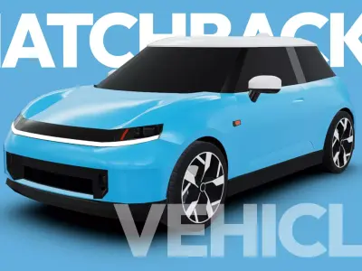 Mini car - Hatchback Low-poly 3D model