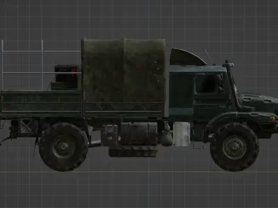 Army Mercedes Truck Low-poly 3D model