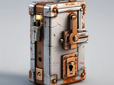 Steampunk Metal Box Game Asset Low-poly 3D model
