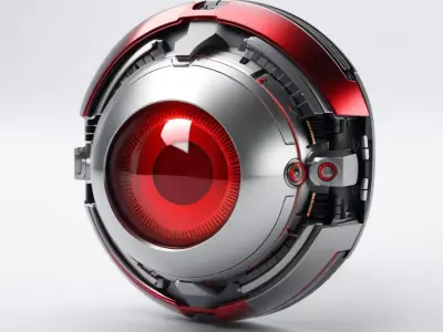 Cybernetic Eye Implant Titanium 3D model
