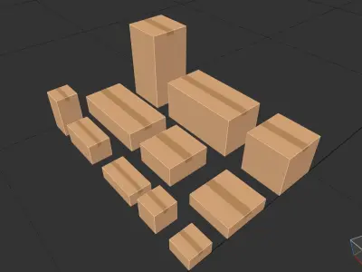 Paper Boxes Low-poly 3D model