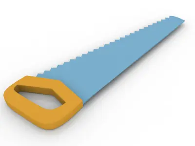 Hand saw 3D model 4