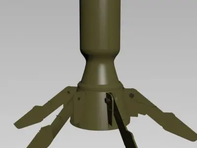 Rocket gold missile 3D model