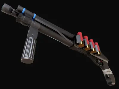 Shotgun Gun - Asset Free low-poly 3D model