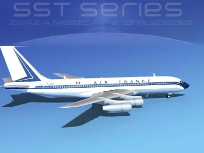 Boeing 707-320 SS Air France 3D model