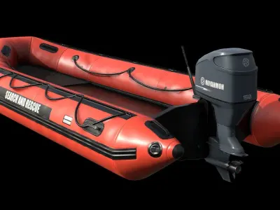 Rescue Boat Low-poly 3D model