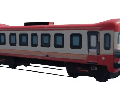 Stylized Retro Train Engine Lowpoly PBR Asset Low-poly 3D model