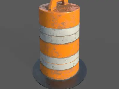 Low Poly Traffic Barrier Low-poly 3D model