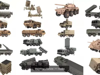 Big Military Vehicle 3D Model Pack