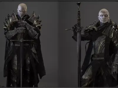 Knight Cursed Modular Game Ready Low-poly 3D model