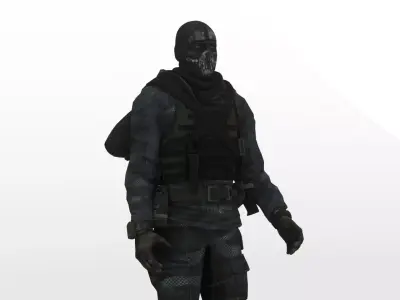 Elite Spec Ops Soldier 3D Model Game Ready Rigged Textured Low-poly 3D model