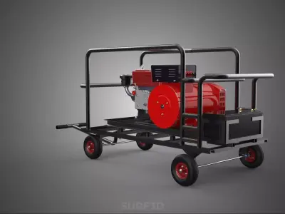 COMPACT DIESEL ENGINE SINGLE CYLINDER POWER GENERATOR SET GENSET 3D model