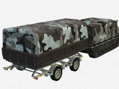 Tracked armored vehicle Low-poly 3D model
