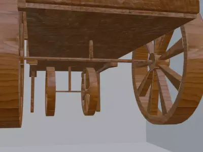 Horse-drawn cart Low-poly 3D model